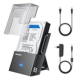GRAUGEAR Festplatten-Docking-Station, Festplattengehäuse, USB3.0 USB-A & USB-C, für 2,5/3,5 Zoll SATA HDD/SSD, UASP Unterstützung, Werkzeuglos