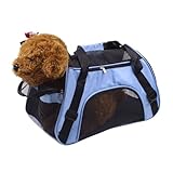 DIYEAH Tragbarer Haustier Rucksack Blau Atmungsaktive Netzfenster Kratzfest Verstellbare Gurte für Hunde und Katzen Outdoor transporttasche für Reisen Camping und Sightseeing
