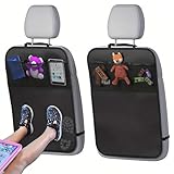 2 Stück Autositz Schutz Rückseite Kinder, Rückenlehnenschutz Auto, Autositzschoner Kindersitz, Rücksitzschoner Auto Kinder Der Vordersitze Wasserdicht Pflegeleicht, Mit 3 Taschen Für Wasser Und Staub