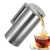 Imtrub Edelstahl Wasserkrug - Großer Metall Getränkebehälter Mit Deckel - Leichter Trinkkrug Für Hotel Mietbedarf Party Veranstaltung Gastronomie