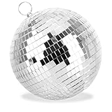com-four® Discokugel - Spiegelkugel zum Aufhängen - Disco Ball für Party - Partykugel für Silvester, Geburtstag, Mottoparty (Ø 18cm)
