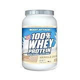 Body Attack 100% Whey Protein, Vanille, 1er Pack (1x 900g)