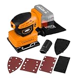 NEO TOOLS 3-in-1 Multischleifer, Akku Professional 18V System Ohne Akku Exzenterschleifer Staubbehälter, Quadratfuß, Rechteckfuß, Deltafuß, 3x Stück Schleifpapier mit 120er Körnung