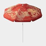 ZYXQQJ Gartenschirm Rund Strandschirm Sonnenschirm UV-Schutz 50+ Terrassenschirm Wasserdicht Balkonschirm Portable Marktschirm(Red)