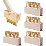 Unkraut Fugenbürste,4 Stück 10 x3.5 x4cm Garten Reinigungsbürsten,Fugenbesen,Stahlborsten Fugenbürste,Fugenreinigung Stahlbürste Für Moos,Unkraut