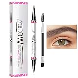 Byeaon Gebogener Augenbrauenstift, 2-in-1, wasserfest, flüssig, Eyeliner-Stift – natürlich aussehender Augenbrauenstift für Reisen, Shopping, Geschäftsreisen