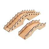 BESPORTBLE 2 STÜCK Miniatur Holzbrücke DIY Bausatz aus Robustem Holz Einfache Montage Klassisch Inspiriertes Bogenbrückenmodell für Bonsai Garten Mikrolandschaften Dekoration