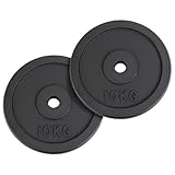 ALPIDEX Hantelscheiben Set Gusseisen 2 x 10 kg 30 mm Gewichtscheiben Hantelgewicht Gewichte