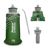 joypur Trinkflasche mit Filter Faltbar - 650 ml Wasserfliter Outdoor Survival aus TPU Trinkwasserfilter Camping Wasserflasche mit Filter mit 5000 L Filterkapazität für Outdoor Aktivitäten (Grün)