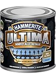 Hammerite Ultima Glänzend, Metallschutzlack, Hochwertiger Schutzlack für alle Metalle im Außenbereich, Gold RAL 780-M, 250 ml