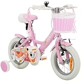 Actionbikes Kinderfahrrad Princess | 12 Zoll - V-Brake Bremsen - Fahrrad für Kinder von 2-5 Jahren - Schutzblech v./h. - Kinder Fahrrad für Mädchen & Jungen - Laufrad - Fahrräder - Bicycle - Kinderrad