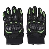 MotorMinds Paar Reithandschuhe für den Außenbereich, Touchscreen, Motorradrennen, für Herren und Damen, Schwarz und Grün, M