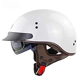 GAOZ Unisex Motorrad Helm Motorrad Halb Helm mit Visier ECE-zugelassener für Bike Cruiser Chopper Scooter Retro Style Moped Helm Für Männer Und Frauen