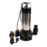 Schmutzwasser Tauchpumpe aus Edelstahl 36.000 l/h Fördermenge, 1500W, 22m Förderhöhe, 2850 U/min, Schmutzwasserpumpe
