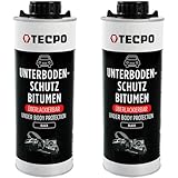 TECPO Unterbodenschutz Bitumen, 2 Liter überlackierbar schwarz dauerelastisch in Saugdose, Karosserieschutz Steinschlagschutz Rostschutzmittel Korrosionsschutz UBS mit Anti-Dröhn-Wirkung