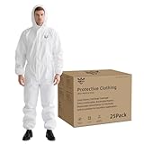 VigiFront Schutzanzug Einweg, Einweg Maleranzug & Lackieranzug | 7 Größenoptionen | mit elastischen Manschetten, Knöcheln und Kapuze