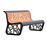 ZZlei2yu-12 Gartenbank für Garten Outdoor-Rückenlehnenbank, Gartenstuhl aus Stahl mit durchbrochenem Muster, for Freizeitbänke auf Balkonterrassen Gartenmöbel Bänke(Klein)