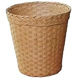 Jorzer Rattan-Abfallkorb geflochtener Mülleimer 17,8 x 25,4 cm, 5,3 Liter, Stroh, Rund, Offene Oberseite, Innenbereich, Style1