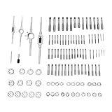 MEELRYD Gewindeschneider Set 110-teilig, Gewindebohrer Satz M2-M18, Gewindeschneidsatz mit Handgewindebohrern, Schneideisen, erstellbares Windeisen, Schneideisenhalter für präzise HSS-Innen- und Außen