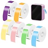Thermo-Etikettenband - 6 Rollen 12x40mm Etiketten Papier, Wasser- und Ölbeständig Etiketten Geeignet für Haus, Büro, Schule (6 Farben, 960 Etiketten/6 Rollen)