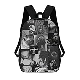 EYTFYZGL Travis Scott Rucksack für Herren, robuster und leichter Rucksack, wasserdichte Büchertasche für Schule, Arbeit und Outdoor, Schwarz , One size