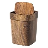 Yiohejy Holz Müllbehälter Mit Deckel, 12L Geruchshemmend Rechteckiger Mülleimer, Rechteck Toilette Mülleimer, Für Küche, Wäscherei, Unter Waschbecken, Aufbewahrung, Bauernhaus, Wohnung