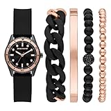 Skechers Damen Analog Quarz Uhr mit Silikon Armband SR9113