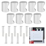 Hugfads 9 Stück Silberne Metall-Schrankknöpfe, Zylindrisch Schubladengriffe inklusive Schrauben, Robuste und Elegante Möbelknöpfe, für Schubladen, Schränke, Bücherregale und Schranktüren