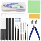 TYBYBB Modellbau Werkzeug Set DIY Bastelwerkzeug Set Kompatibel mit Gundam Tool Kit Hobby Werkzeug Set Modellbau-Werkzeugsatz für DIY Panzer Flugzeug Automodell Montagebaukasten (24 Stück)
