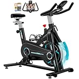 [2025 Aktualisierte] Wenoker Heimtrainer mit APP Verbessertem LCD-Monitor,Magnetwiderstand Stationäres Fahrrad für Zuhause,Indoor Bike mit Flüsterleise,Schweres Schwungrad und Ergometer,Bis 160KG
