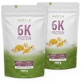Nutri + Eiweiß Pulver Mango Peach 2 kg - hochdosiertes Eiweißpulver Pfirsich 2000 g - 6 Komponenten Protein - veganes Proteinisolat Eiweißkonzentrat
