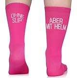 TODO Fahrradsocken Damen. Atmungsaktive Rennrad Socken Damen. Fahrradsocken Lustig, RadsockenDamen (Ohne Slip aber mit Helm 39-42)