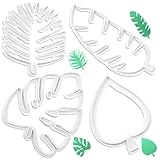 4 Stück Blätter Ausstechformen Set, Tropische Blatt Keksformen von Verschiedenen Forme, Keksausstecher, Plätzchenformen, Blatt Ausstecher, Kunststoff für DIY Keks Fondant Cupcake Kuchen
