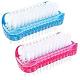 Prasacco 2 Stück Nagelbürsten, Kunststof Handbürste, Nagelschrubber Reinigungsbürste Nagelbürste Handwaschbürste Handbürste Nagelbürste für Reinigung Nagel Reinigung Cleaning Under Nails (Red, Blue)
