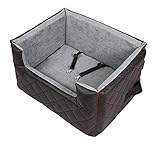 BOUTIQUE ZOO Exclusive Hunde Autositz | Autositz für Hunde, Katzen, Haustier | Rückbank, Beifahrersitz | Hundebett, Hundetasche | Kunstleder | Farbe: Schwarz | Große: L (57x50 cm)
