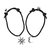 CALLARON 1 Set Magnetarmband Gewebte Armbänder Geflochtenes Armband Paararmbänder Verstellbares Armband Freundschaftsarmband Armbänder Für Männer Armbänder Herrenarmband Schwarze