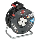 Brennenstuhl Garant V2 Kabeltrommel 50m Kabel (Made in Germany, 4 Schutzkontakt-Steckdosen, Überhitzungsschutz, Trommelkörper aus Spezialkunststoff)