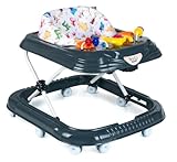 Lauflernwagen Höhenverstellbarer Baby Gehfrei Lauflernwagen mit Spielcenter (Schwarz)