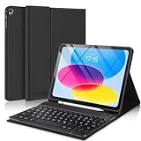 JADEMALL iPad 10 Generation Tastatur für iPad 10.9 Zoll 2022, Kabellose Abnehmbare Folio Keyboard Hülle mit Stifthalter für Neue iPad 10. Generation, QWERTZ Deutsches