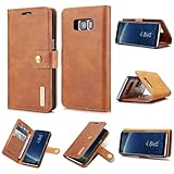 Handy-Klapphülle Hülle Compatible with Samsung Galaxy S8, Abnehmbare 2-in-1-Geldbörse, Leder-Geldbörsen-Folio-Hülle mit Magnetverschluss, Klapphülle mit Ständer und Kreditkartenfach Compatible with Sa