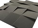 Advanced Acoustics Slider Akustik-Schaumstofffliesen für Studios, Packung mit 16 Fliesen (1,48 Quadratmeter), 30,5 cm