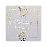 Art Nuvo HOCHZEITSEINLADUNGEN SATZ 20 St. 135x135mm MIT BEDRUCKBAREN EINLAGEN UND UMSCHLÄGEN FÜR HOCHZEIT – VERGOLDETES MUSTER