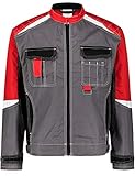 BWOLF Techno Arbeitsjacke Männer Arbeitsjacke Herren/Damen mit Reflektierenden Elementen in Grau/Rot/Schwarz (3XL)