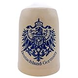CRECONTINO Bierkrug “Deutschland • Germany” 0,5L körnige Oberfläche Steinkrug Traditioneller Bierseidel Germany Beer Mug Geschenk für Papa Männer Geburtstag Bierfest