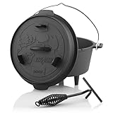 BBQ-Toro Dutch Oven Forest Serie | 4,2 Liter | bereits eingebrannt - preseasoned | Verschiedene Größen | Gusseisen Kochtopf | Bräter mit Deckel