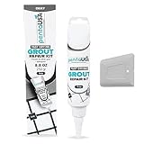 PentaUSA Fugenmörtel - Fugen reparatur Grau, Tube zum Reparieren und Erneuern, schnell trocknendes Reparaturset für Fugenmörtel - Restaurieren Von Kachelfugen, Geruchsneutral (250 gr - Graue Farbe)