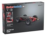 fischertechnik Maker Kit Car 571900 – Konstruktionsbaukasten, Experimentierkasten für Technikbegeisterte, ab 14 Jahre, Grau