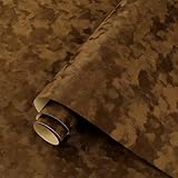 ReWallpaper Selbstklebende Tapete Samt Braun Dicke 44.5CMx2M Wandtapete Selbstklebende Samt Beflockung für Flur Futter Schmuckschatulle Filzfolie Braun Tapete Samtstoff Optik Vintage