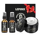 Rasierset für Männer, Essential Kit enthält Sandelholz Rasiercreme, Schnitte und Rasierbrand Rasieren, Geschenk-Set für Ihn Männer Freund