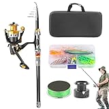 Angelrute Surf- und Angelrolle Combo | Teleskoprute für Forellen, Angelzubehör für Barsch, Forelle, Reisen, Camping, Surfen, Fluss, See